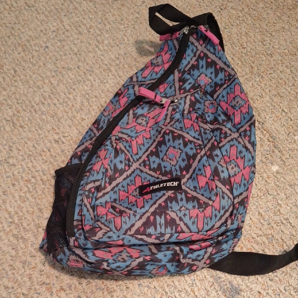 Athletech Kids Backpack - Pink and Blue Pattern